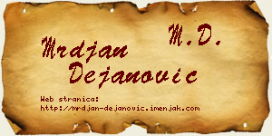 Mrđan Dejanović vizit kartica